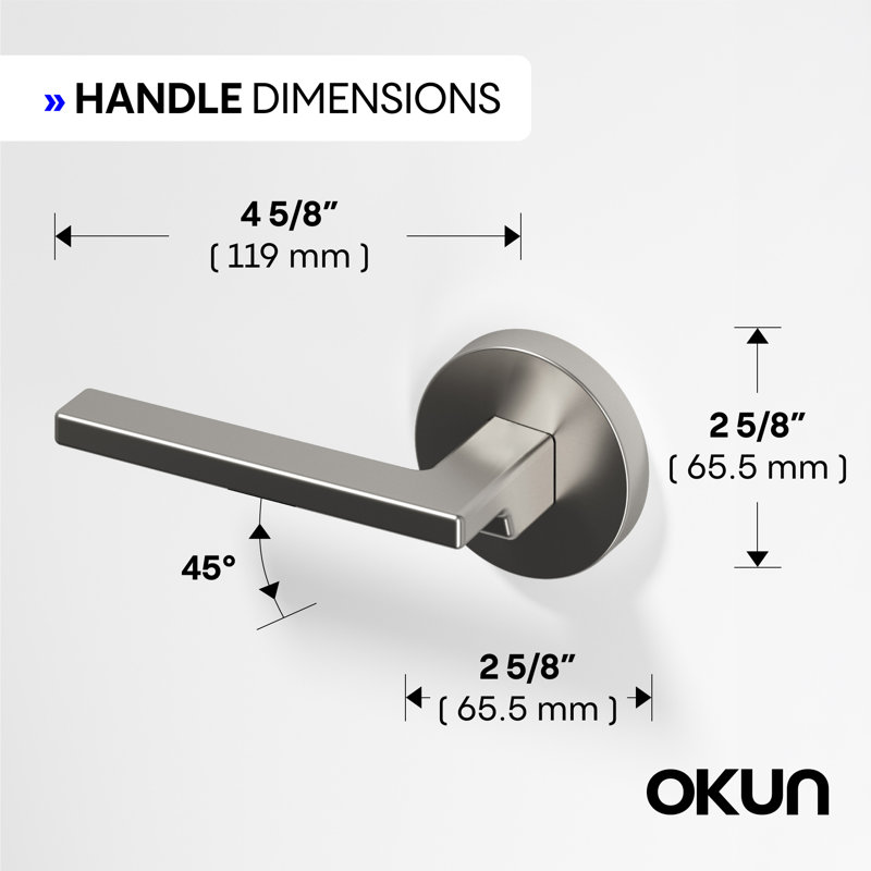 Dune Passage Door Lever Modern Concealed Design For (Hall & Closet) – Sleek Minimalist Style in Brushed Nickel