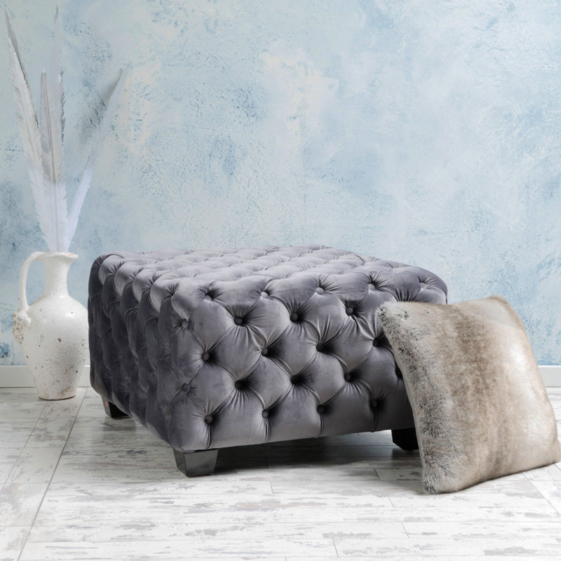 OTTOMAN, Velours gris