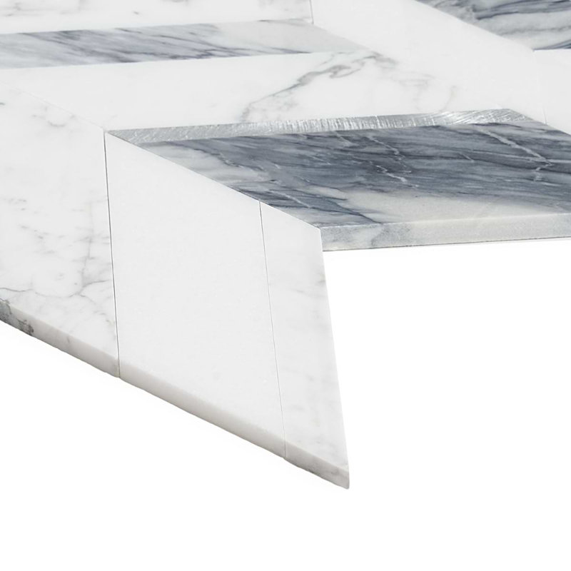 Amari Polished Marble And Aluminum Mosaic, Grigio