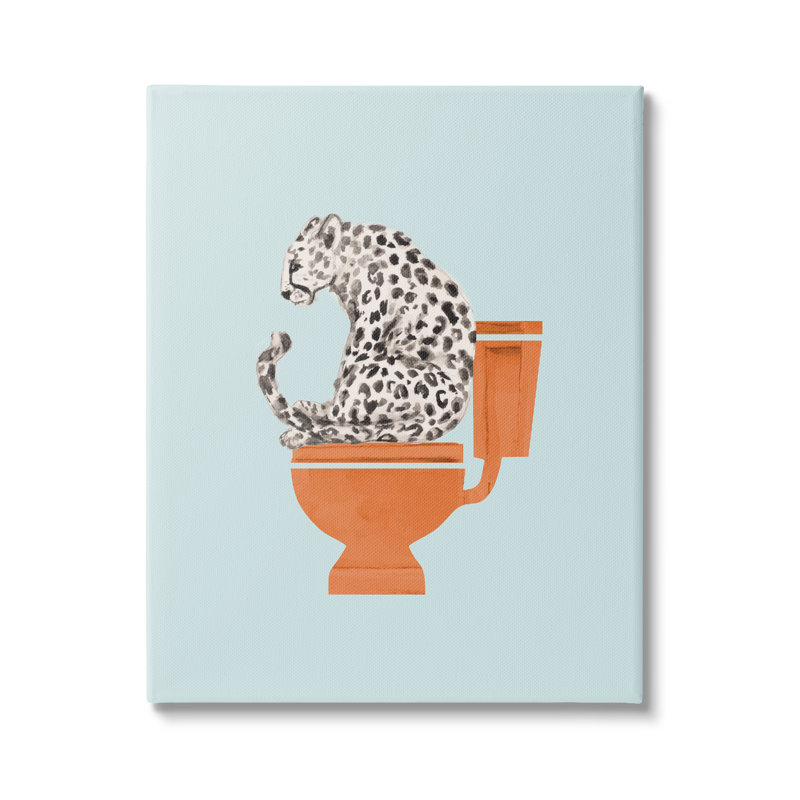 «Stupell Industries Cheetah on Bathroom Bathroom», art mural par Lanie Loreth, H 48 po x l 36 po x P 1,5 po