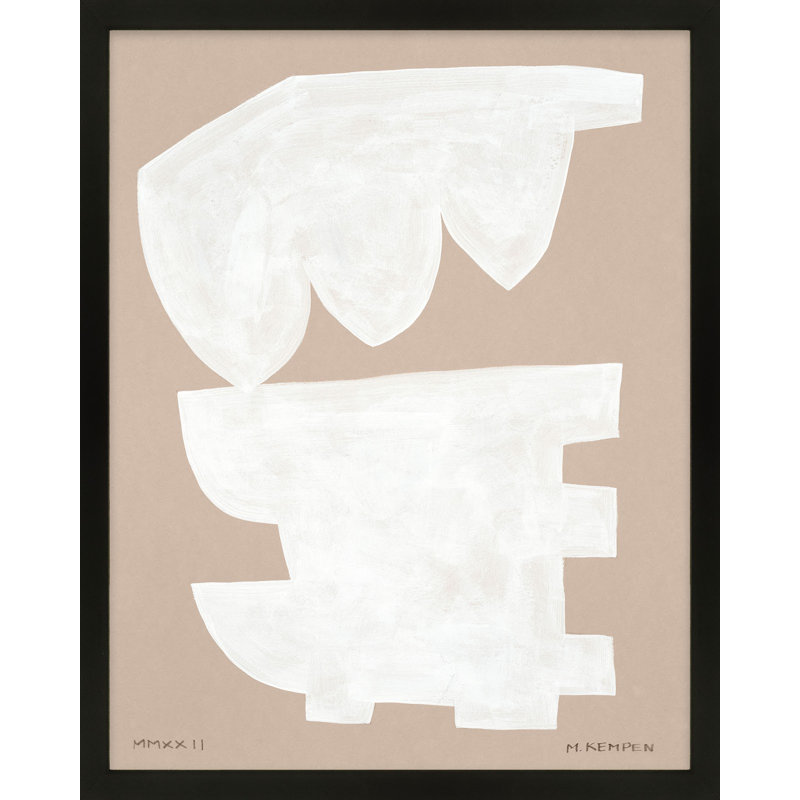 Modules In White 1 by Michael Kempen, Black Framed, 24" W x 30" H