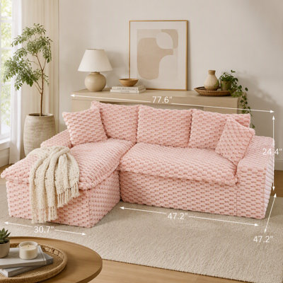 Versatile Convertible Twin - Seat Sofa with Left Chaise Lounge, Ideal for Cozy Leisure and Adaptable Living Spaces