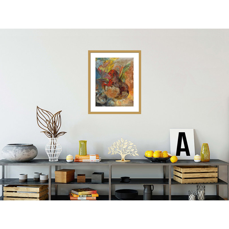 «Pegasus and Hydra» par Odilon Redon, impression giclée sur cadre, H 28,33 po x l 23,5 po