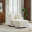 Chaise pivotante rembourrée avec repose-pieds avec rangement-102361024