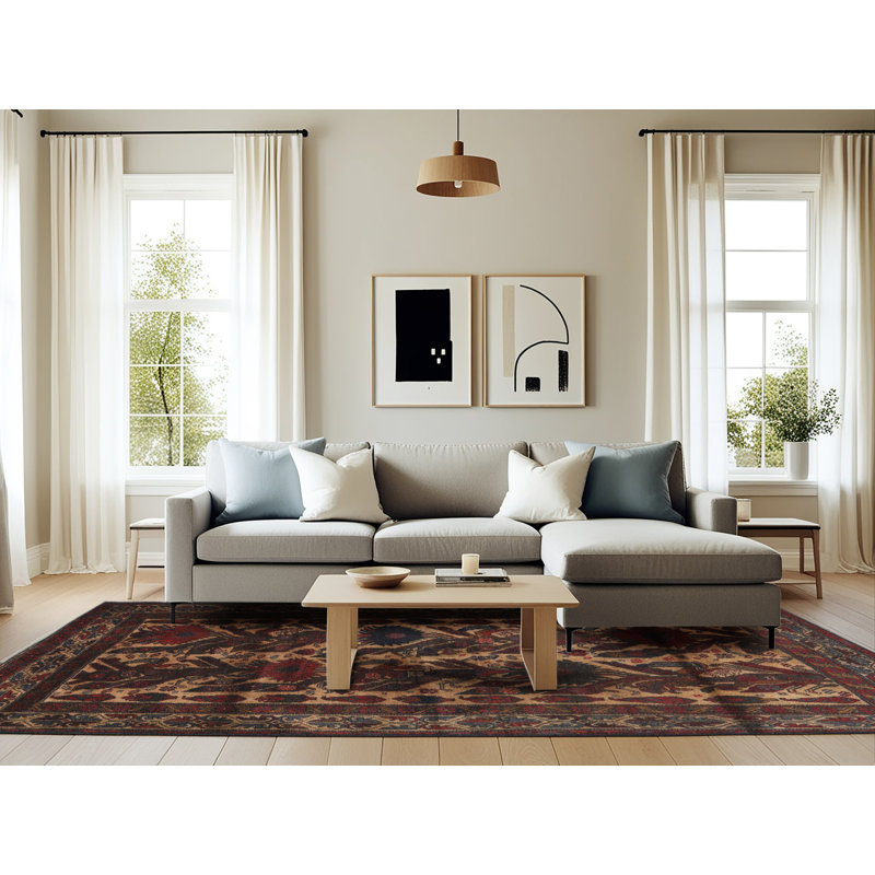 Tapis rouge à motif sud-ouest, Rectangle 6 pi x 9 pi