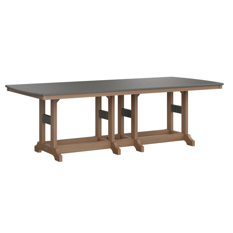 Garden Classic Outdoor Bar Table, Antique Mahogany, Coastal Gray
