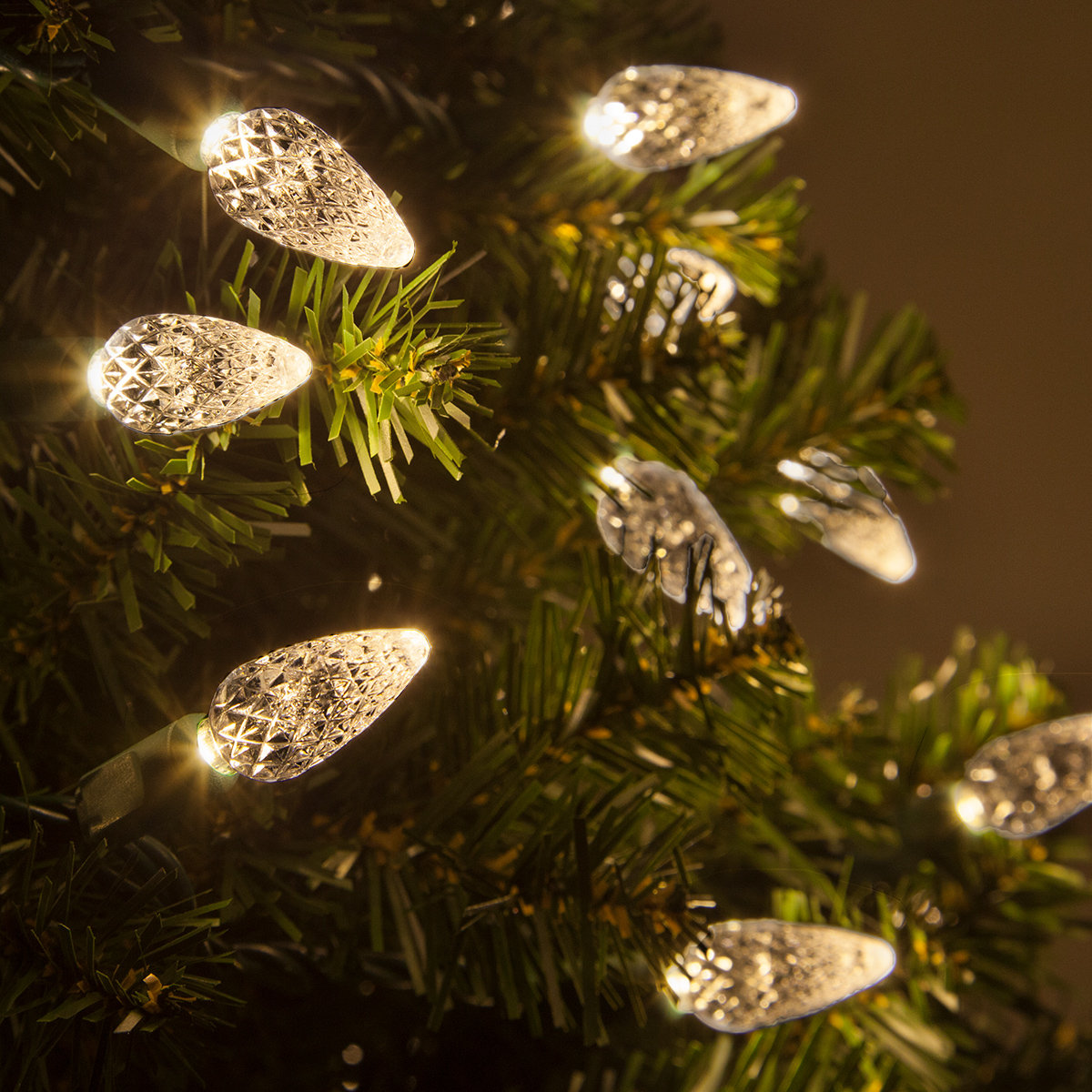 70-Light C6 LED Christmas String Lights, Warm White