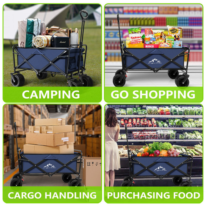 5 Cb Ft Collapsible Wagon, Blue