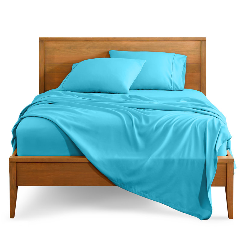 Bare Home Ultra-Soft Microfiber Sheet Set, King Sheet Set + 1 Fitted Sheet + 2 Pillowcases, Aqua