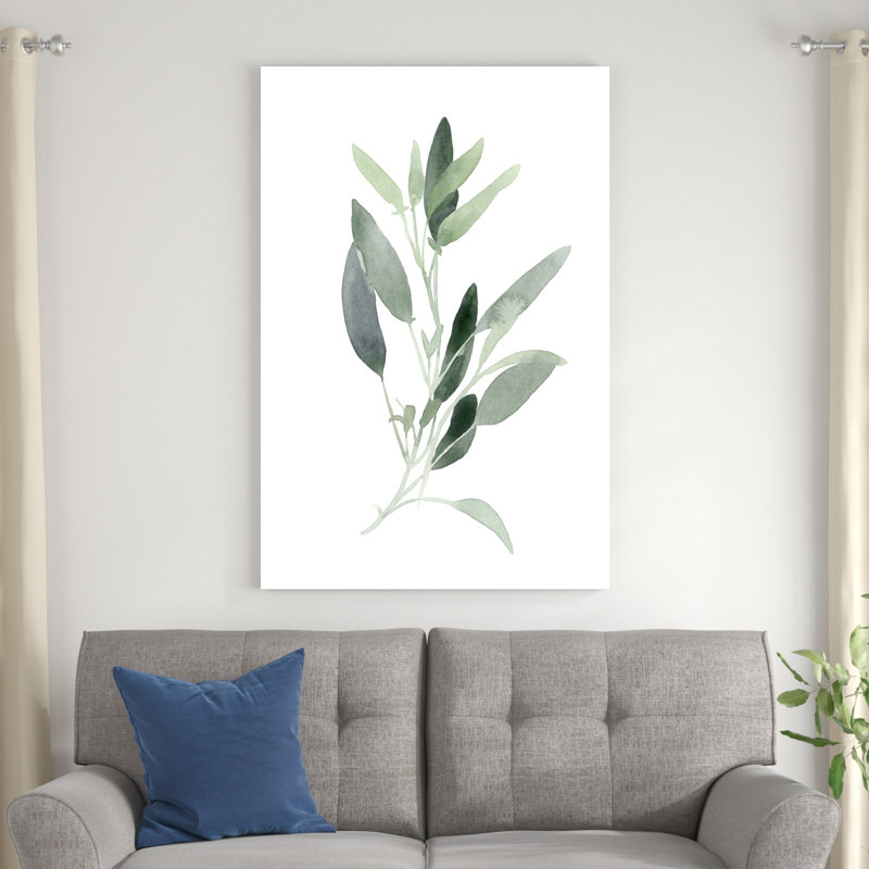 " Simple Sage III " by Emma Scarvey Painting Print, 48" H x 32" W x 1.25" D