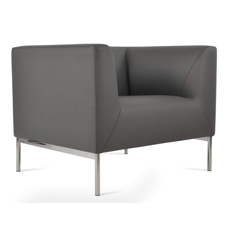 Fauteuil Laguna, Similicuir gris
