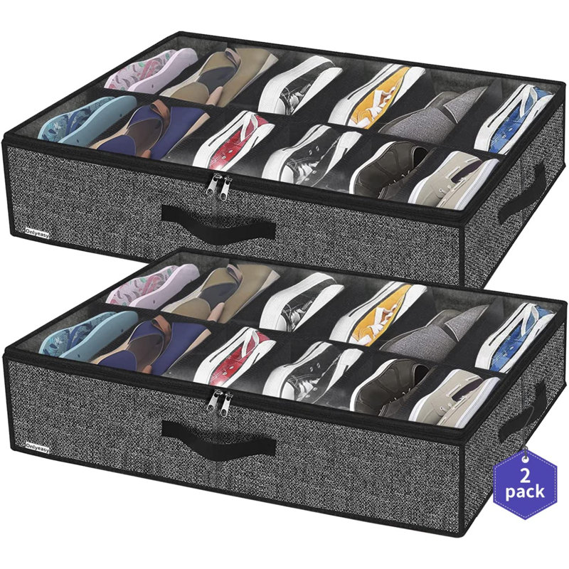 24 Pair Stackable Underbed Shoe Storage