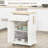 Rolling Kitchen Island Cart, Portable Serving Trolley Table with Drawer, Adjustable Shelf and 2 Towel Racks, Cream White