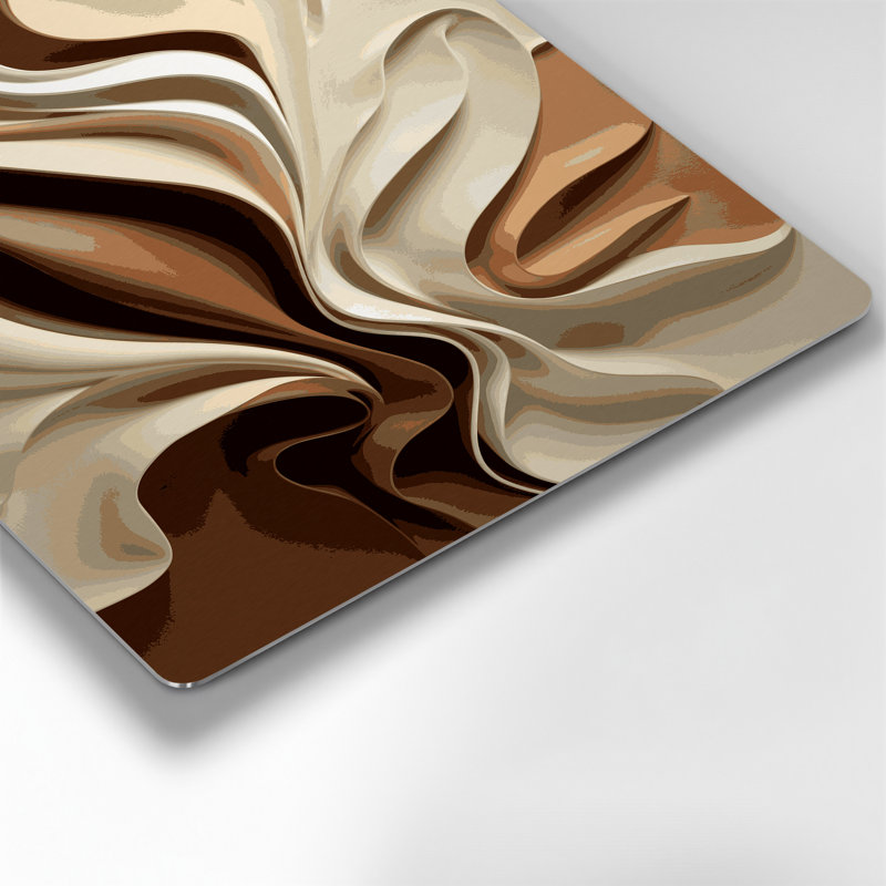 Art mural abstrait en métal beige 84, H 11 po x l 14 po