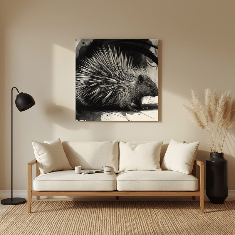 Art animalier gris sauvage, H 8 po x l 8 po