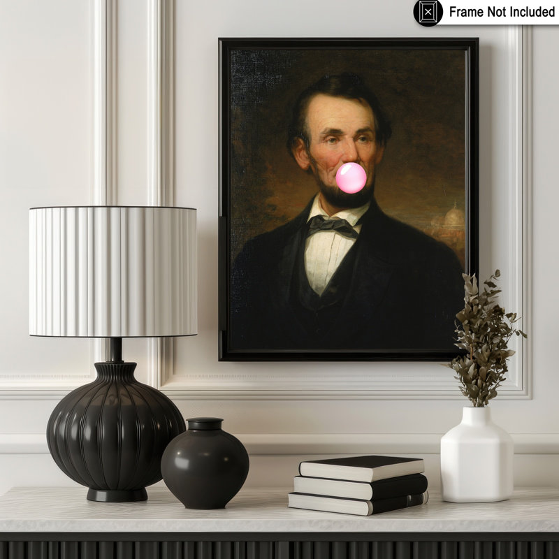 Abraham Lincoln rose gomme à bulles, Unframed, Poster, 18"H x 24"W