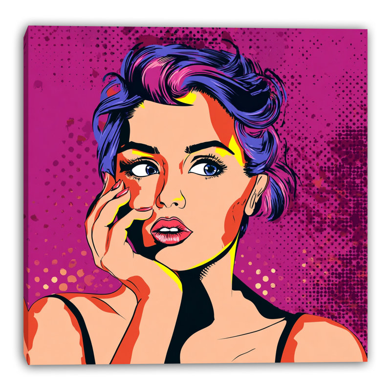 Art mural sur toile Neon Muse Surprise, L 20 po x H 20 po x P 1,5 po