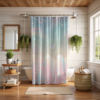 Rideau de douche standard 1 pièce Soft Twinkle Glow