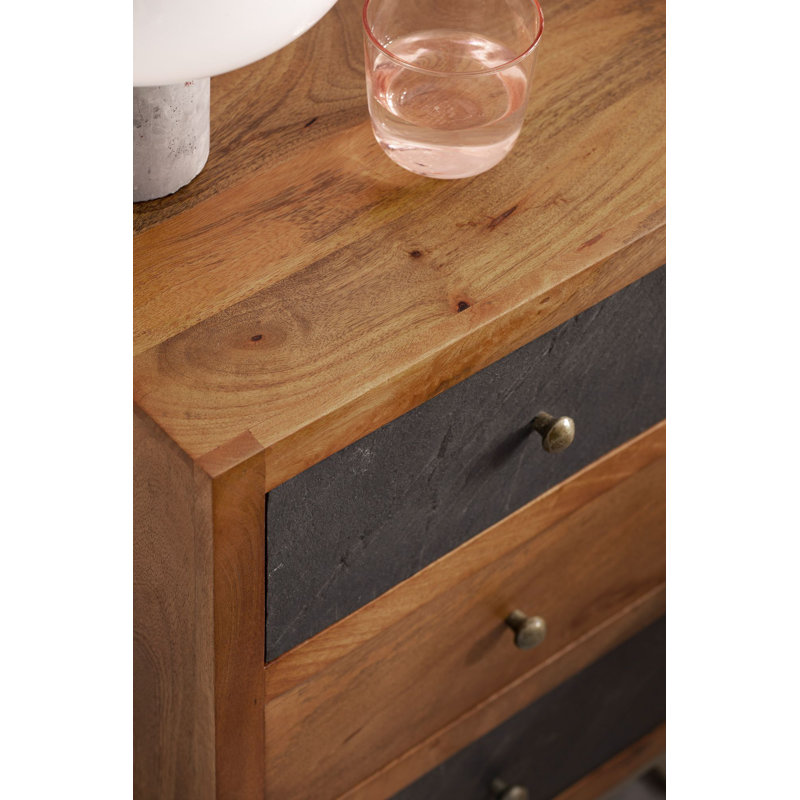 Stankiewicz 3 Drawer Bedside Table, Brown