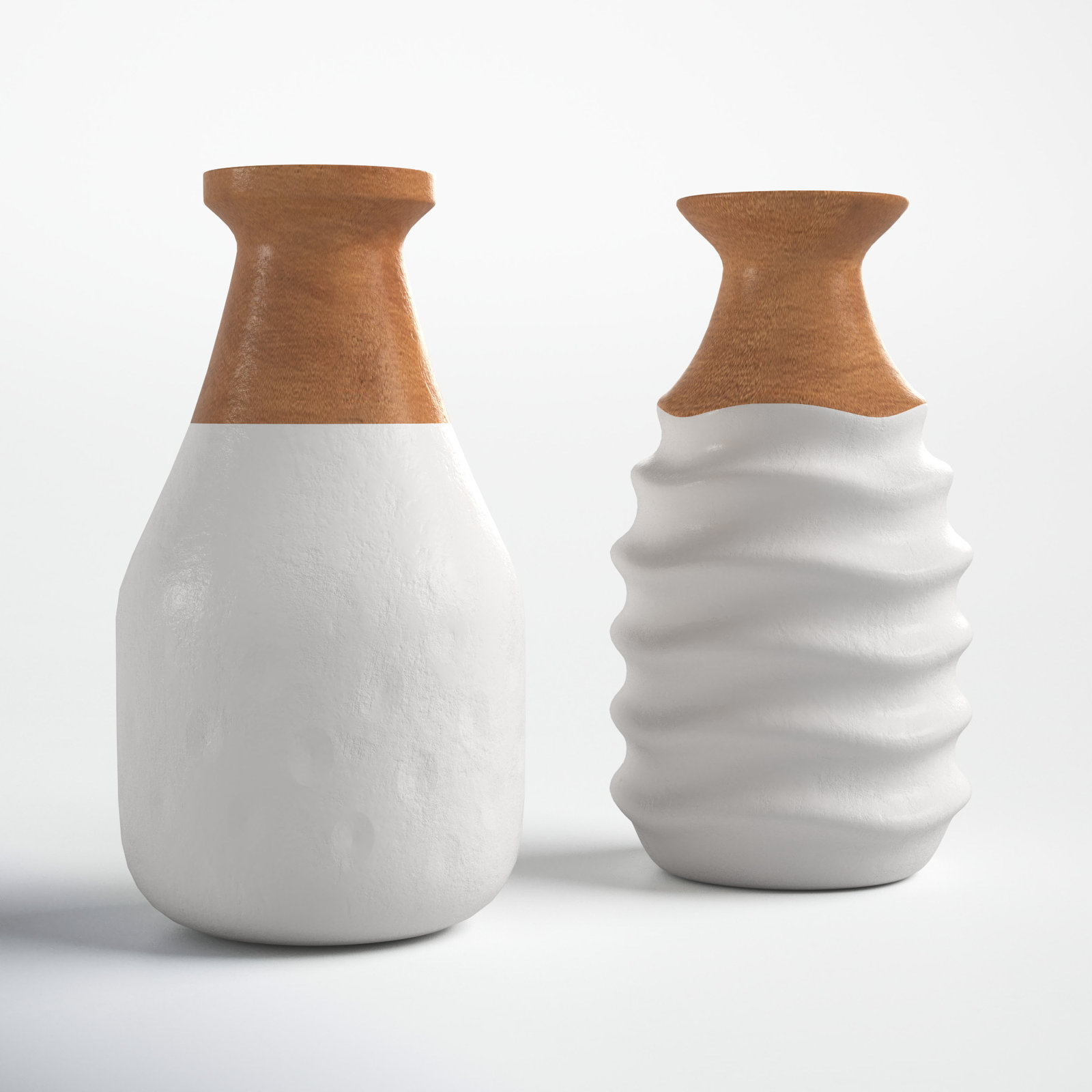 Caracas 9.9'' Handmade Solid Wood Table Vase