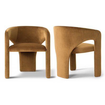 Chaises de baril moderne en velours, dossier courbé rembourré pour la salle à manger et la cuisine