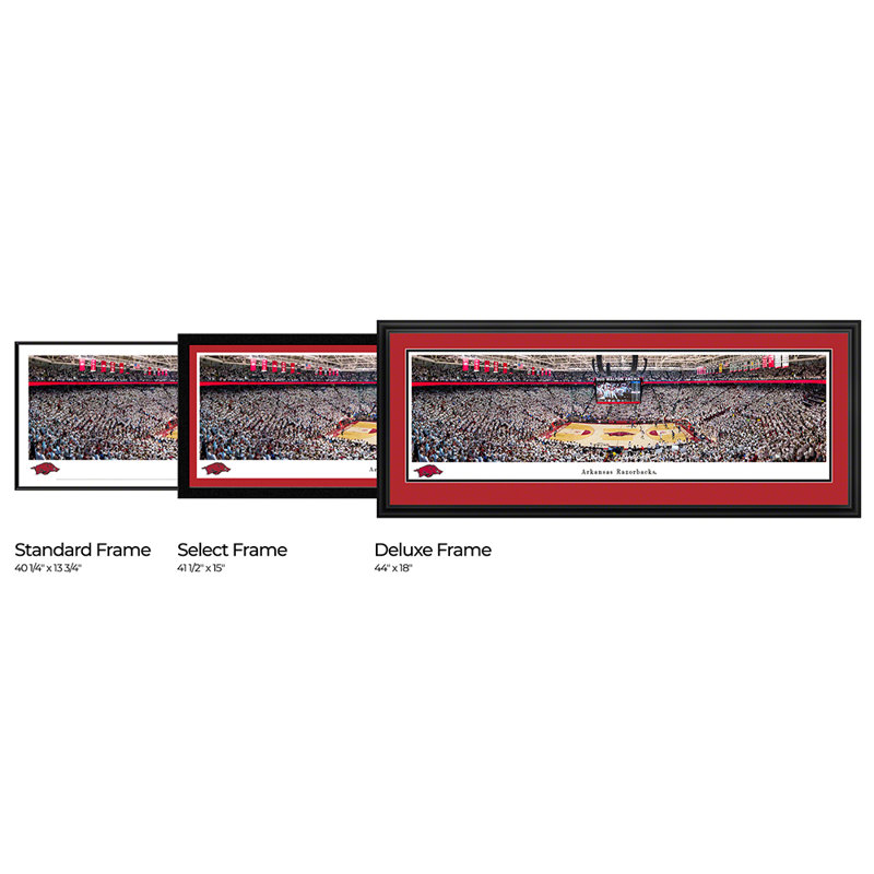 " Arkansas Razorbacks ",  Standard Frame, No Mat, 15" H x 41.5" W x 0.88" D
