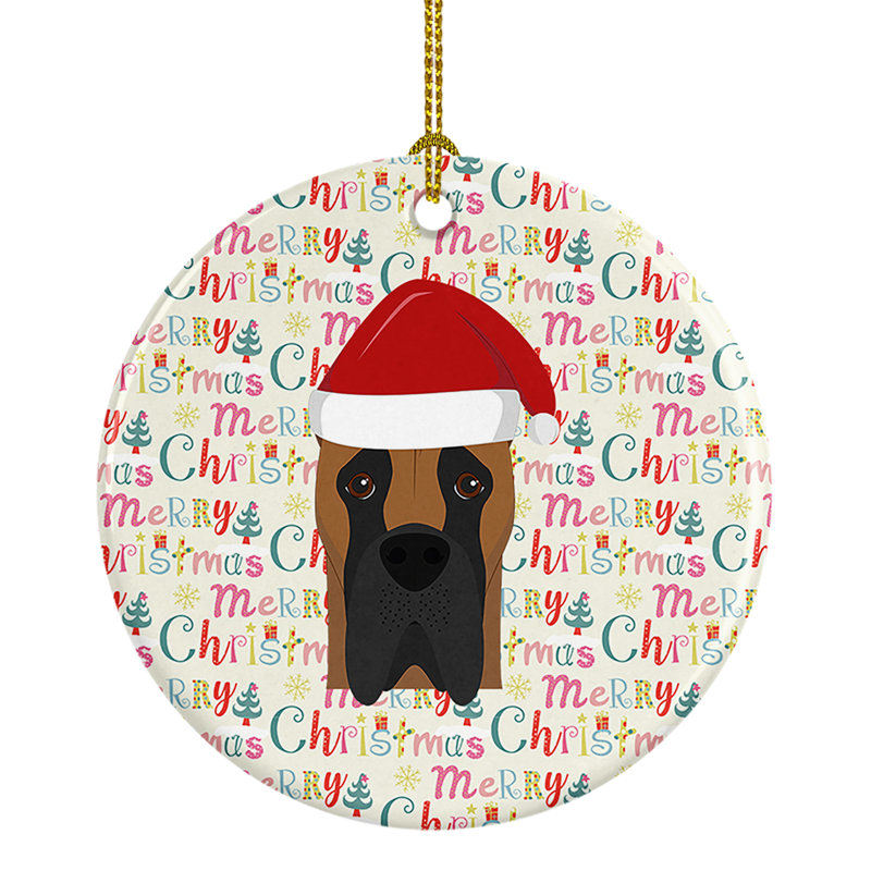 Ornement suspendu Great Dane Merry Christmas
