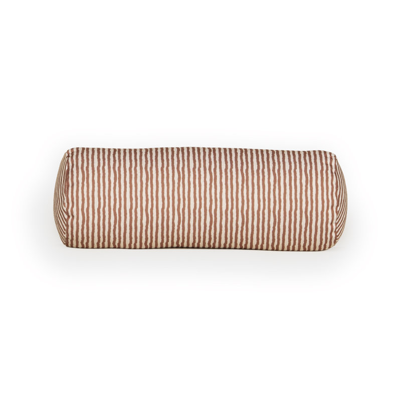 Coussin décoratif à rayures cinétiques, Rust, Traversin 39 po x 8 po, Polyfill