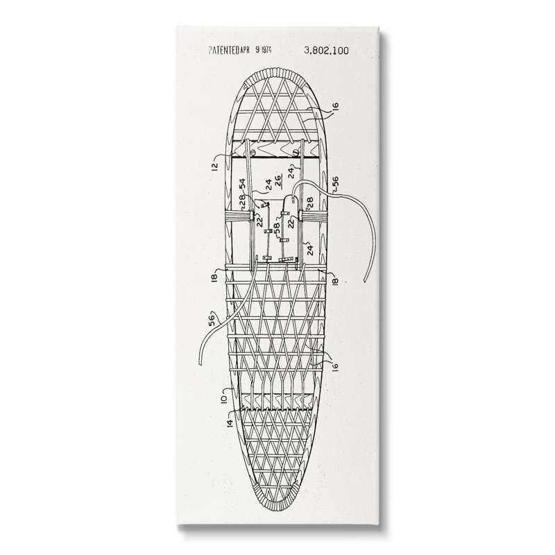 «Snowshoe Winter Winter Blueprint on Canvas», impression, H 48 po x l 20 po x P 1,5 po