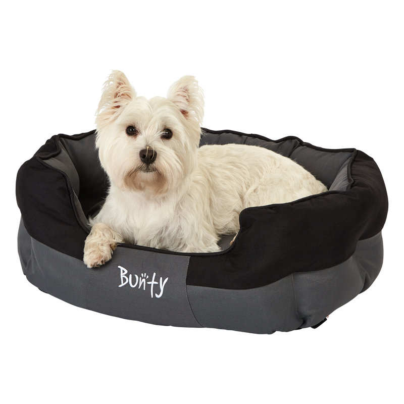 Levesque Polyester Pet Bed, Black, 25cm H x 60cm W x 50cm D