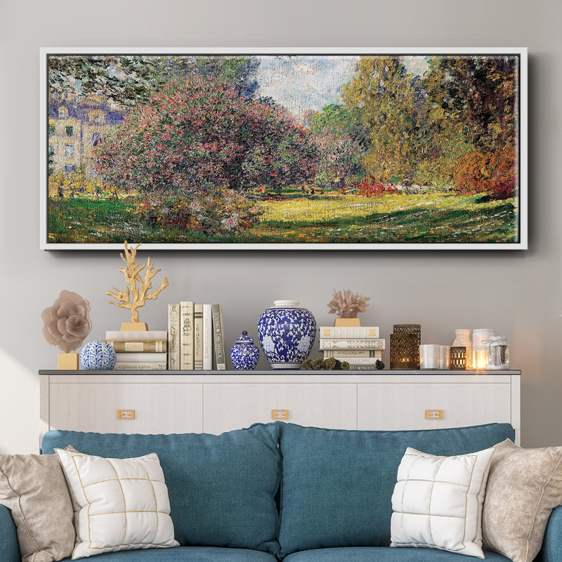 The Park by Monet- Framed Canvas