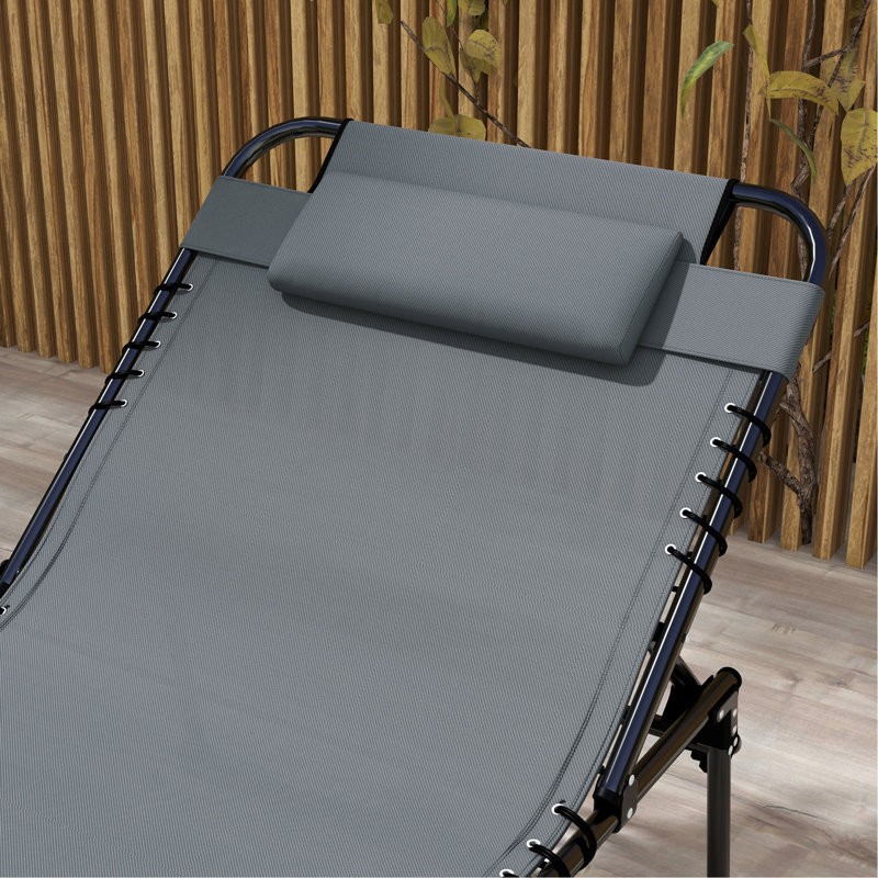 Folding Chaise Lounge From , 2 Piece, 5 Reclining Degrees, Reading Face Hole, Side Pocket & , Gray For Outdoor Sunbathing In Yard, Patio, Beach Lounge, 5 Back, Design Beach, Patio