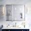 Armoire à pharmacie encastrée ou en saillie en aluminium (91,4 cm x 76,2 cm) avec miroir biseauté et tablette ouverte, de 91,4 cm de largeur x 76,2 cm de hauteur.-90099449-90099453