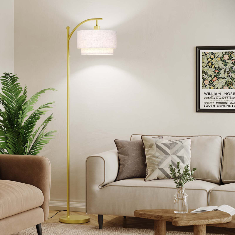 Lampe sur pied 62,8 po, Doré
