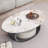 55" Modern Oval Faux Marble Coffee Table with Sled Base & Storage Drawer, Sintered Stone Top, Vintage-Inspired Center Table-465821600