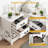 30" Tall Nightstand Modern Painted Wood Bedside Table With 2 Drawers And Open Shelf-1379662803