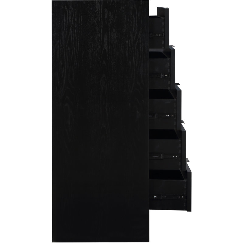Commode 5 tiroirs Fairfax, Noir