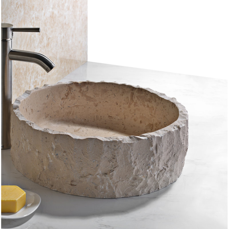 Lavabo de salle de bain vasque circulaire en pierre de marbre Iro