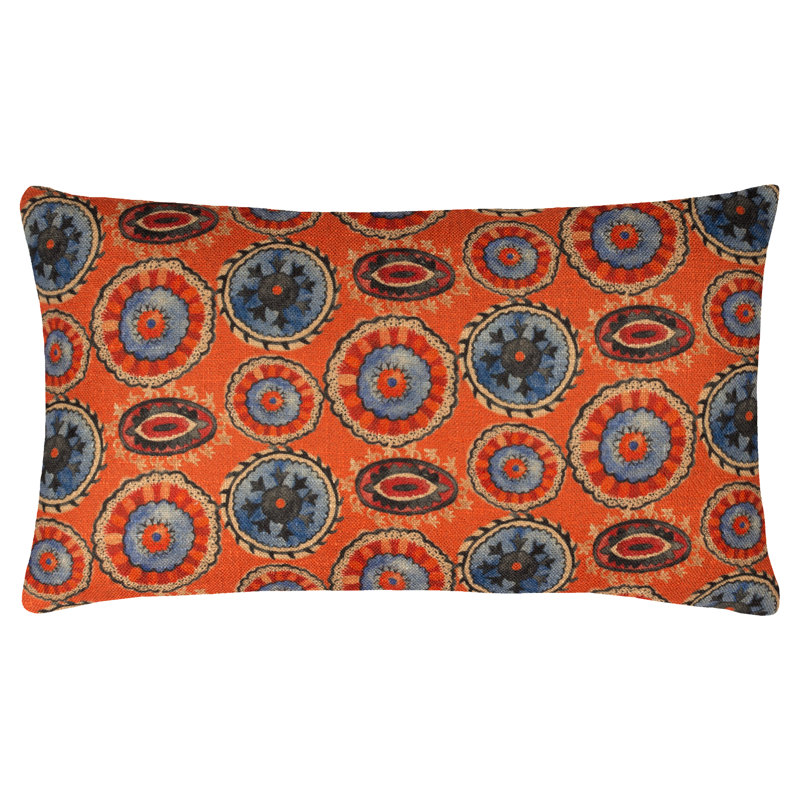Akamba Paisley Square Throw Cushion, Orange