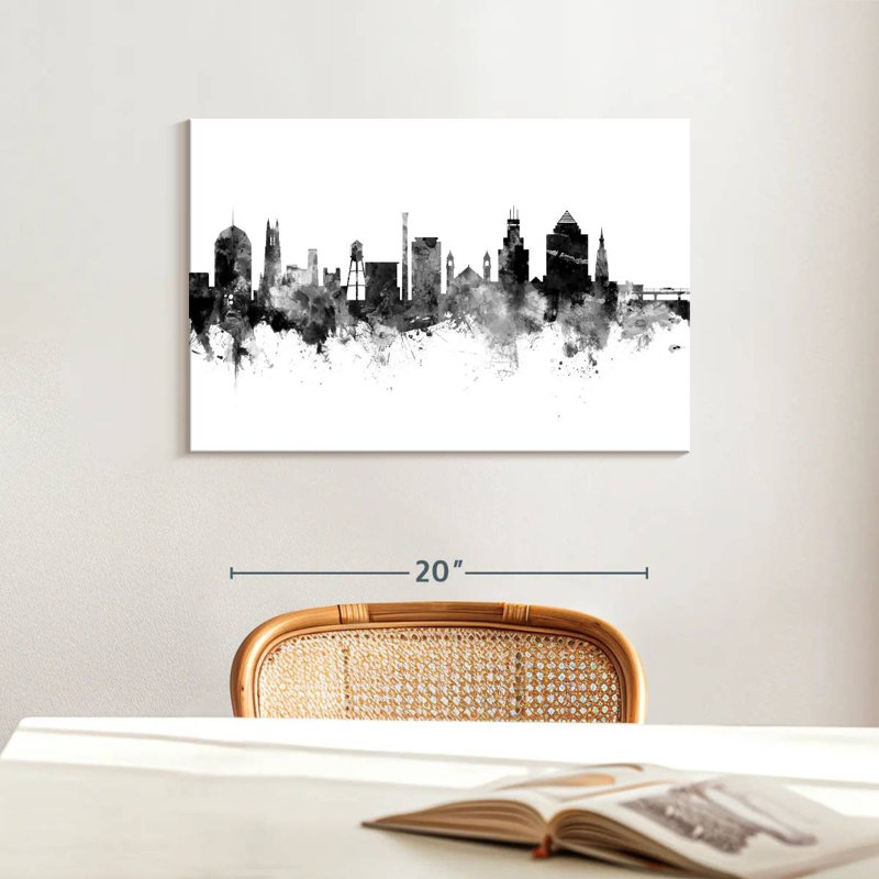 Durham North Carolina Skyline V, 16" H x 24" W