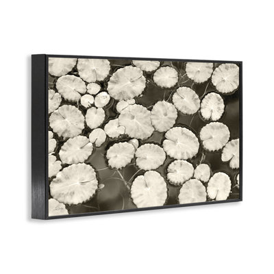 White Floating Lily Pads Framed Giclee, design by Lori Deiter
