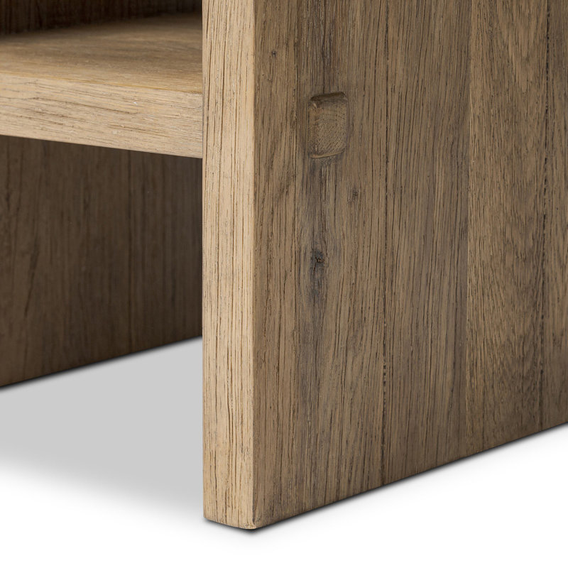 Zeno End Table, Distressed Blonde Oak