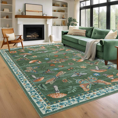 Rectangle Floral Area Rug