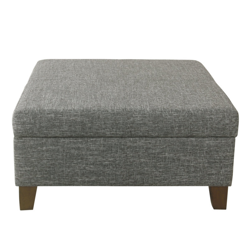 Latitude Luxury Large Storage Ottoman, Slate Gray Woven