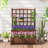 Raised Garden Bed w/ Trellis w/ Drainage Holes Legs Twisting Rope for Backyard