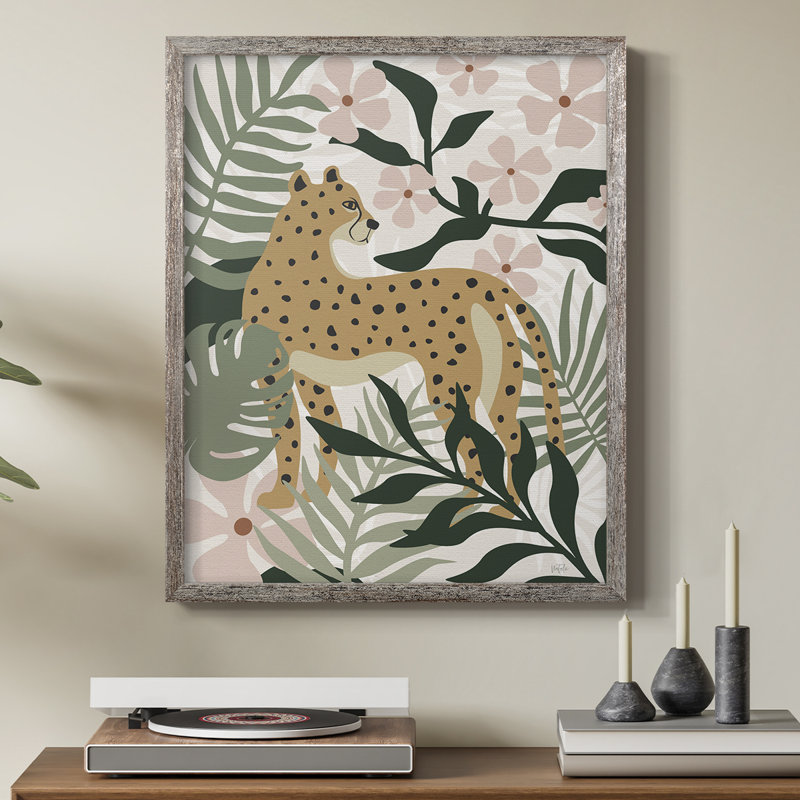 «Jungle Cat I», reproduction encadrée - bois massif, H 21 po x l 17 po