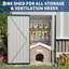 Remise de rangement extérieure en métal galvanisé 5 x 3 pi avec porte verrouillable, toit incliné et Pi. pour le rangement des outils de patio