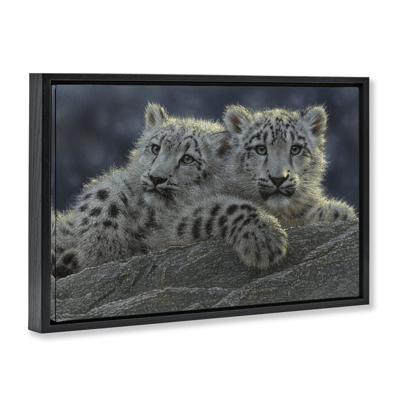 Cadre flottant Snow Leopard, Cadre flottant noir de jais, H 17 po x l 25 po