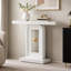 Console moderne avec base géométrique, canapé d'entrée étroit de 40 pouces avec décor doré, table d'appoint contemporaine en bois pour l'entrée du salon, blanc imitation marbre