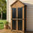 Outdoor Storage Cabinet with Adjustable Shelf & Lockable Doors, Wood & Metal for Garden Patio